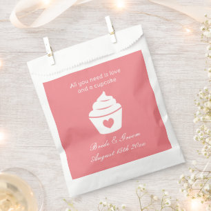 All you need is love and a cupcake custom wedding favour bags