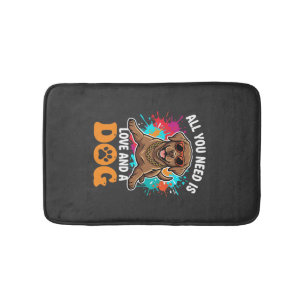 All You Need Is Love and a Dog Graphic Bath Mat