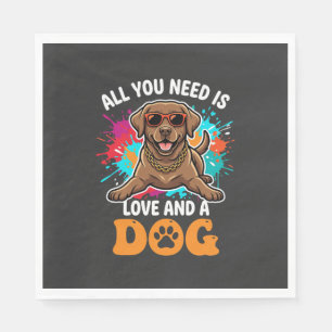 All You Need Is Love and a Dog Graphic Napkin