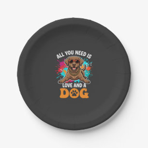 All You Need Is Love and a Dog Graphic Paper Plate