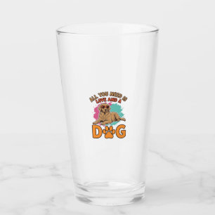 All You Need Is Love and a Dog Vintage Dog Lover D Glass