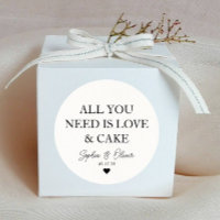 ALL YOU NEED IS LOVE AND CAKE Heart Wedding Favour