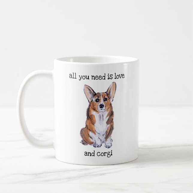 All you need is love and corgi coffee mug (Left)