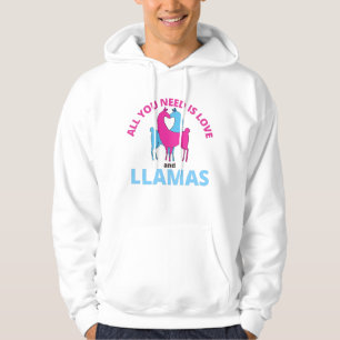 All You Need Is Love And Llamas Cute Animals Hoodie