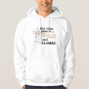 All You Need Is Love And Llama's Sweet Llama Heart Hoodie