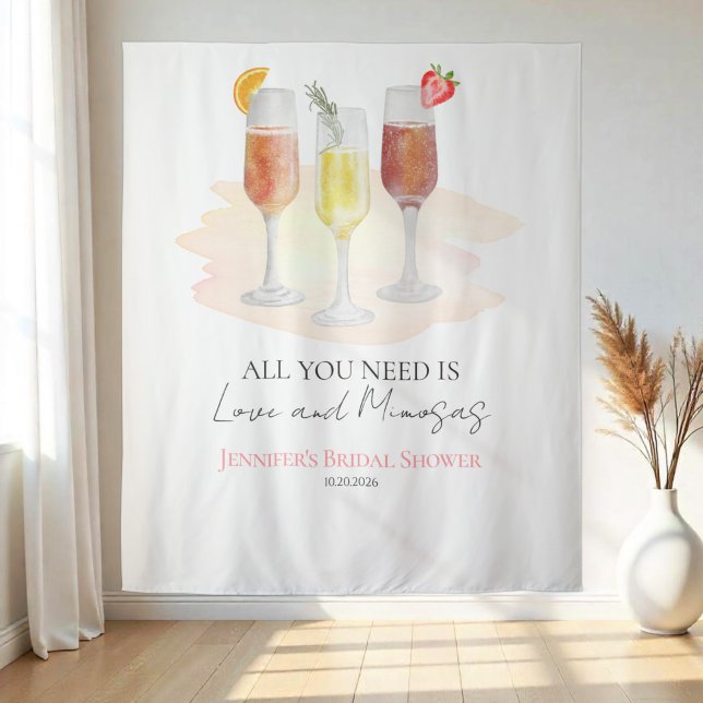 All You Need Is Love and Mimosas Bridal Shower Tapestry (Creator Uploaded)