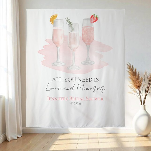 All You Need Is Love and Mimosas Bridal Shower Tapestry (Creator Uploaded)