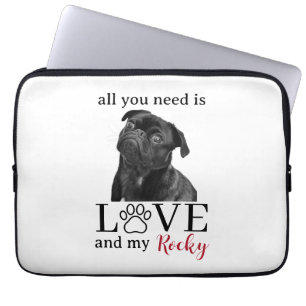 All You Need Is Love and My Dog – Custom Pet Name Laptop Sleeve