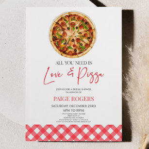 All You Need Is Love and Pizza Bridal Shower Invitation