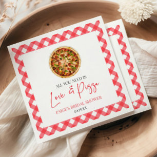 All You Need Is Love and Pizza Bridal Shower Napkin