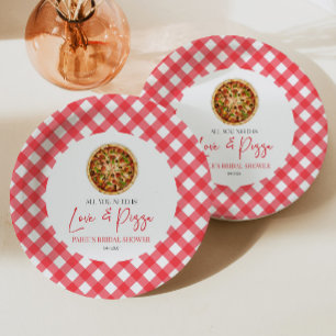 All You Need Is Love and Pizza Bridal Shower Paper Plate