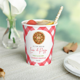 All You Need Is Love and Pizza Couples Shower Paper Cups