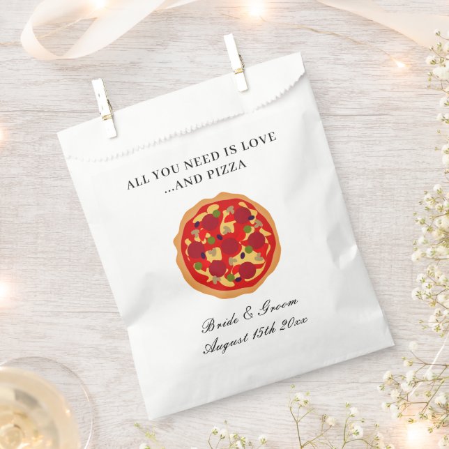 All you need is love and pizza fun wedding favour bags (Clipped)