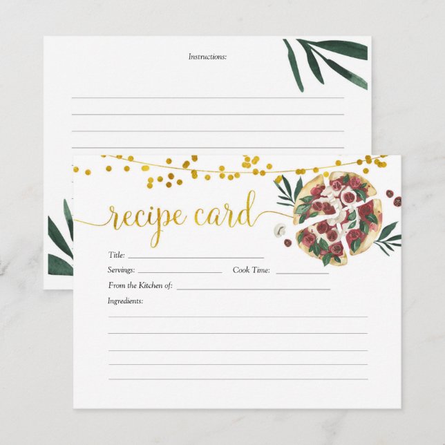 All You Need is Love and Pizza Recipe Card (Front/Back)