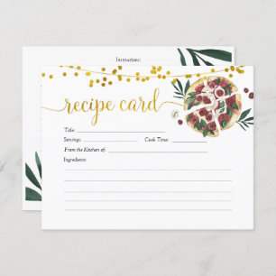 All You Need is Love and Pizza Recipe Card