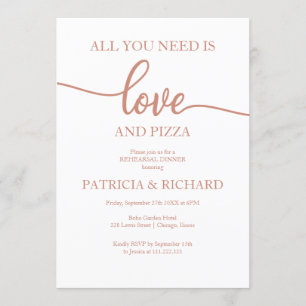 All You Need Is Love And Pizza Rehearsal Dinner Invitation