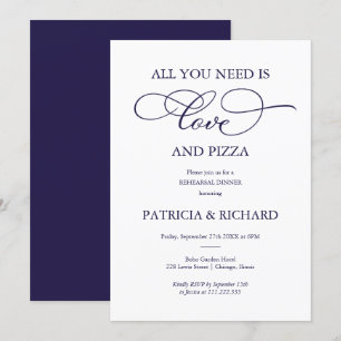 All You Need Is Love And Pizza Rehearsal Dinner Invitation