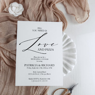 All You Need Is Love And Pizza Rehearsal Dinner Invitation