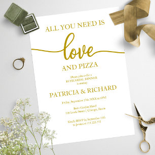 All You Need Is Love And Pizza Rehearsal Dinner Invitation