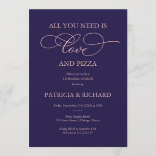All You Need Is Love And Pizza Rehearsal Dinner Invitation