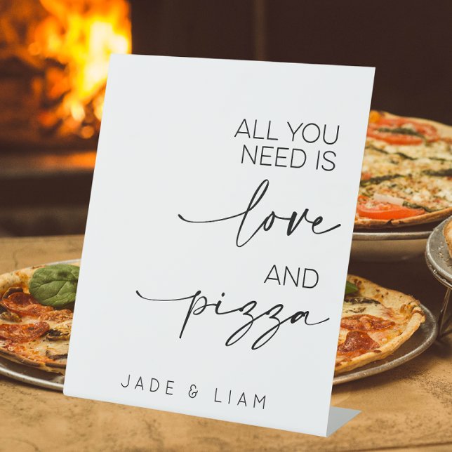 All You Need Is Love And Pizza Wedding Food Table Pedestal Sign (Creator Uploaded)