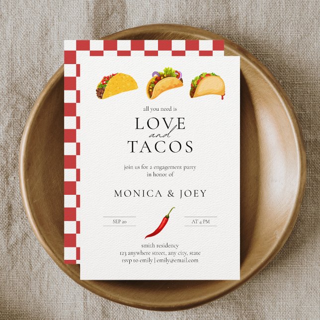 All you need is Love and Tacos Engagement Party Invitation (Creator Uploaded)
