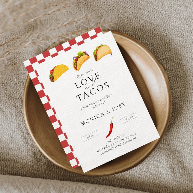 All you need is Love and Tacos Rehearsal Dinner Invitation (Creator Uploaded)