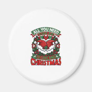 All You Need Is Love Christmas Santa Hats Hearts W Magnet