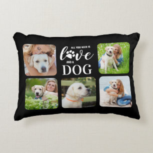 All You Need Is Love Dog Personalised 5 Pet Photo  Decorative Cushion