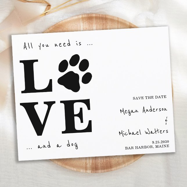 All You Need Is Love Dog Save The Date Budget QR  (Creator Uploaded)