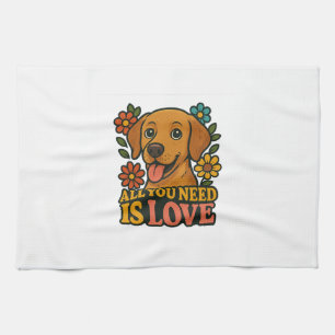 All You Need Is Love Dog Tea Towel