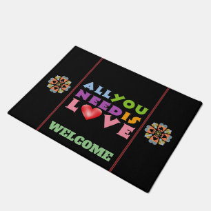 All You Need Is Love Door Mat
