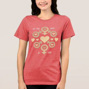 All You Need is Love Famous Quote T-Shirt Tri-Blend Shirt