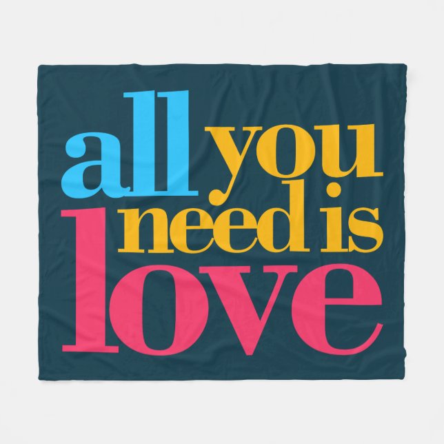 All you need is love fleece blanket (Front (Horizontal))