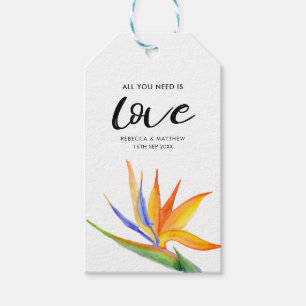 All You Need Is Love Floral Wedding Gift Tag