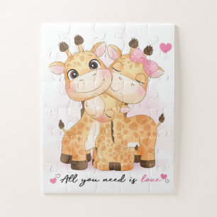 All you need is Love Giraffes Jigsaw Puzzle