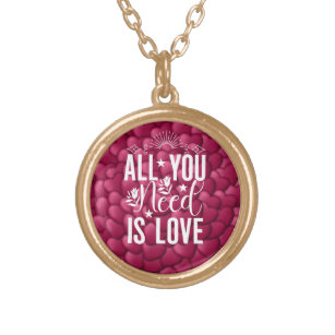 All You Need is Love Gold Plated Necklace
