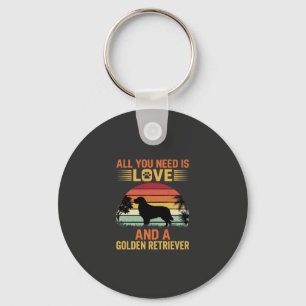 All You Need Is Love Golden Retriever Key Ring
