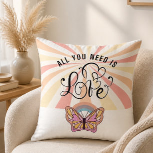 All You Need is Love Groovy Butterfly Cushion
