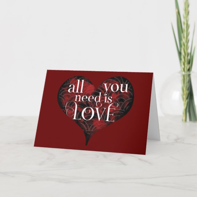 All You Need Is Love Heart Blank inside Card (Front)