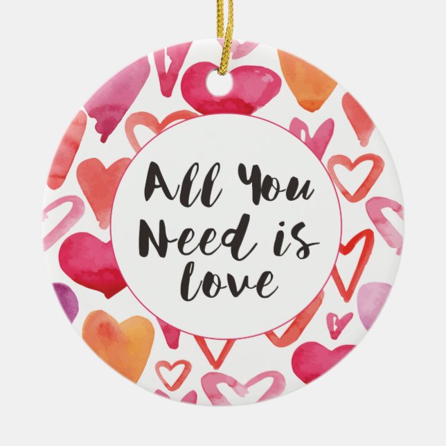 All You Need Is Love Heart Christmas Ornament (Front)