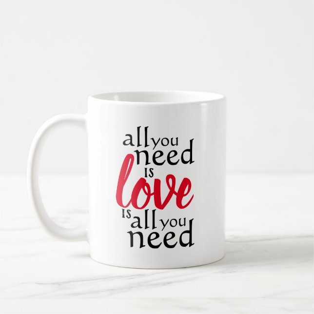 All You Need is Love Is All You Need Quote Coffee Mug (Left)