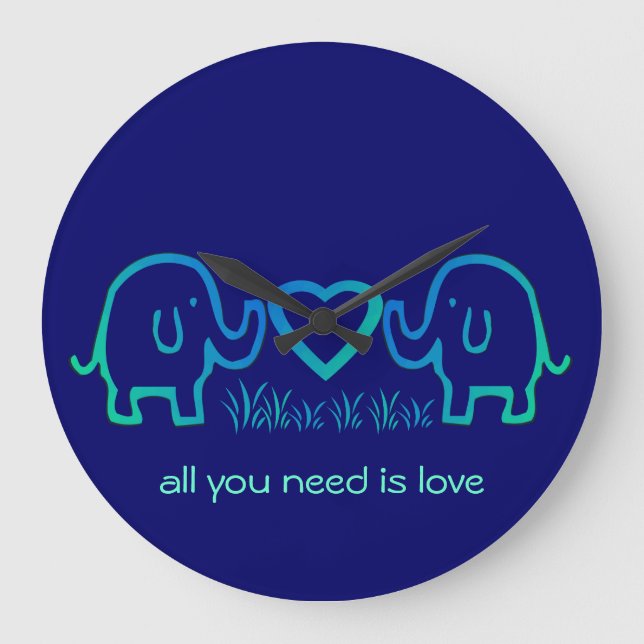 all you need is love large clock (Front)