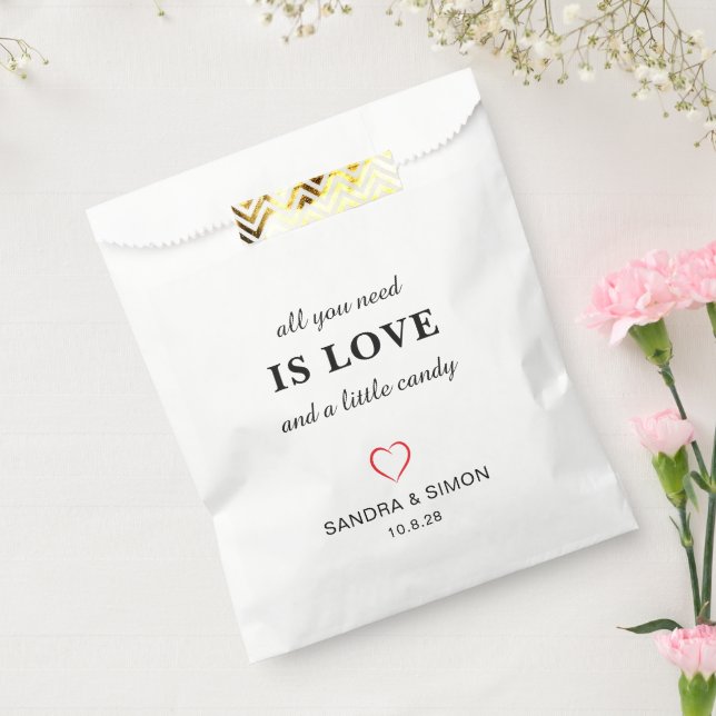 All you need is love & little Candy wedding candy Favour Bags (Sealed)