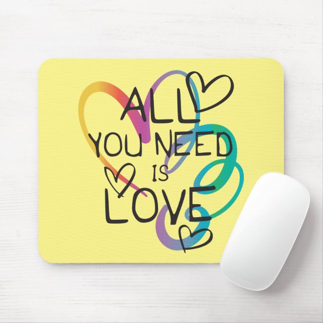 All You Need is Love Mouse Mat (With Mouse)
