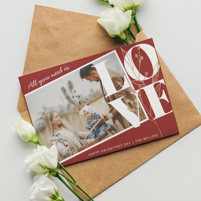 All You Need Is Love Photo Valentines Holiday Card (Creator Uploaded)