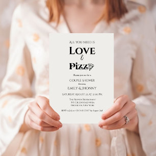 All you need is love & Pizza Bridal Shower  Announcement