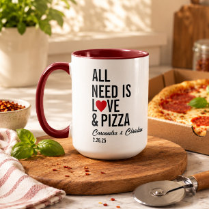 All You Need Is Love & Pizza Napkins Fun Pizza Mug
