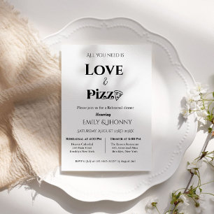 All you need is love & Pizza Rehearsal dinner Invitation