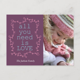 all you need is love postcard